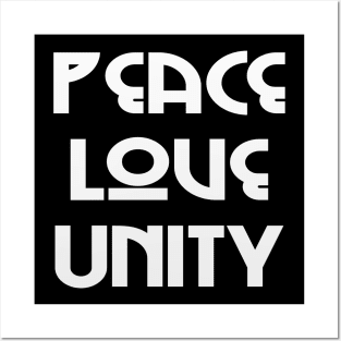 Peace, Love, Unity // White Text Posters and Art